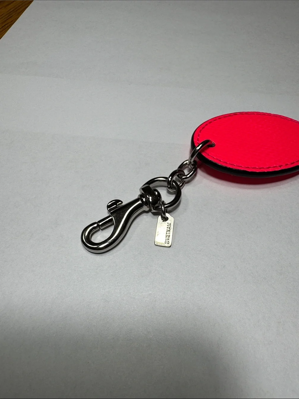 Rare Coach Badlands Leather Oval Bag Charm Key Fob